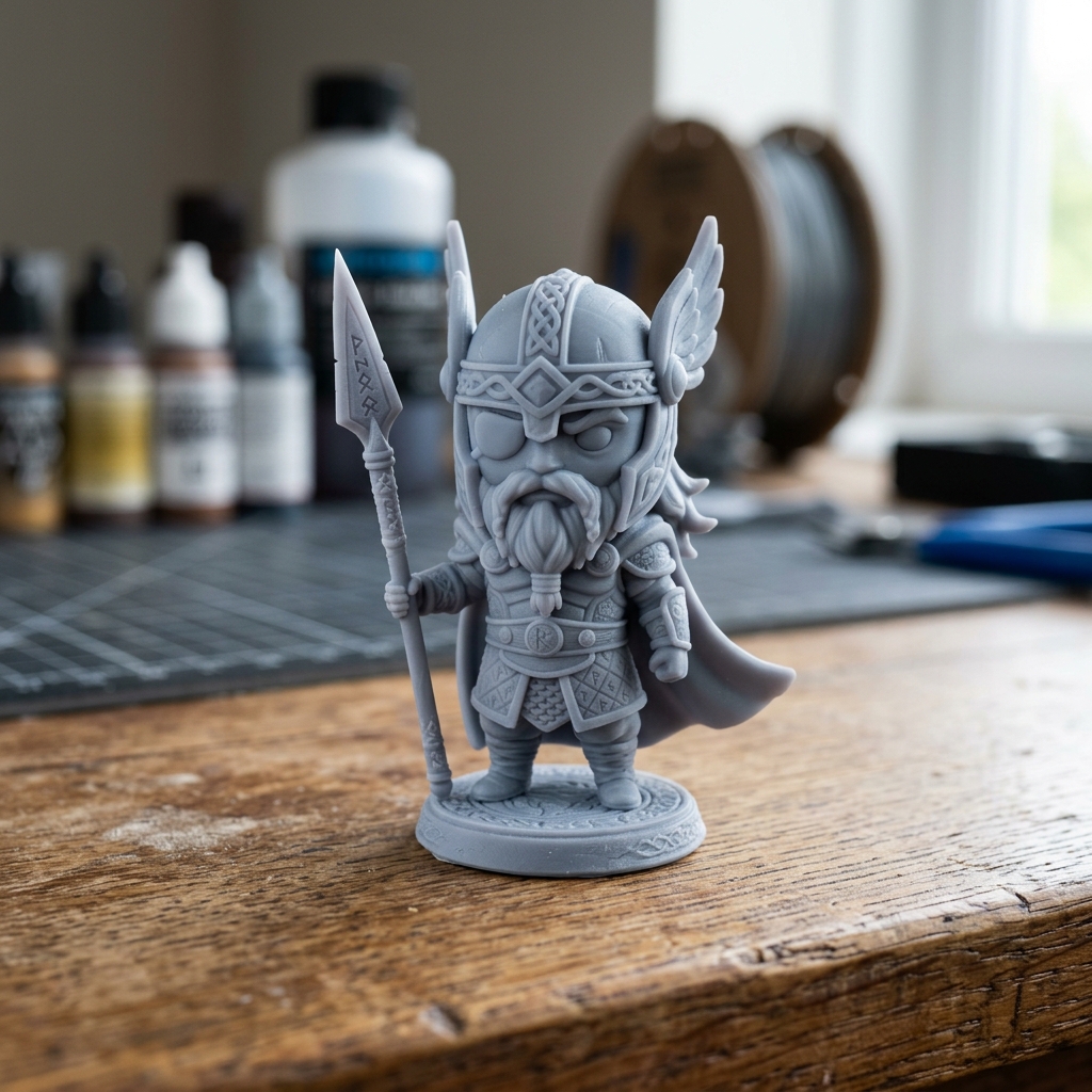 Miniatura de Odin impresa en resina